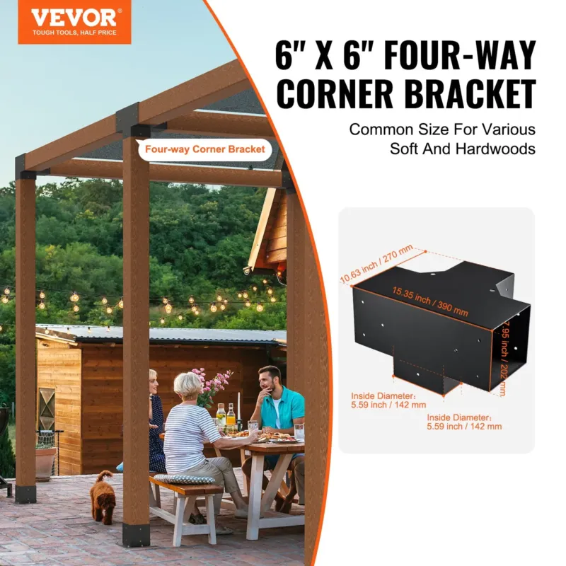 Pergola kronsteinikomplekt 6''x6'' (sisuse mõõt 5,6x5,6), 2 tk, 15,2 x 15,2 cm