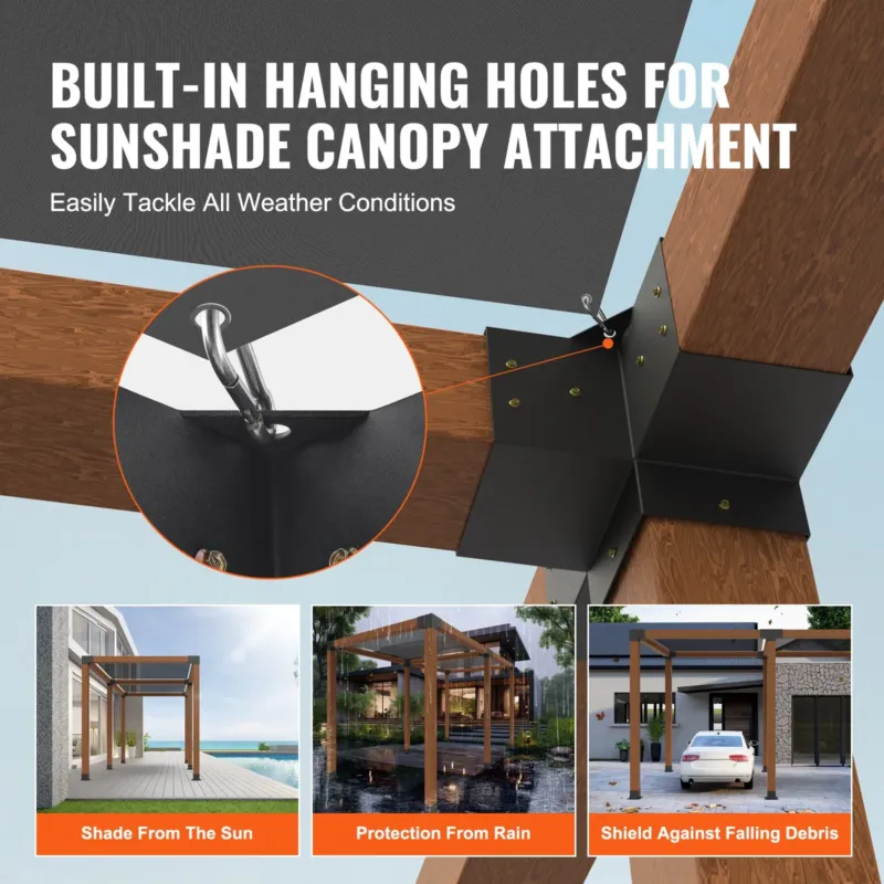 Pergola kronsteinikomplekt 6''x6'' (sisuse mõõt 5,6x5,6), 2 tk, 15,2 x 15,2 cm