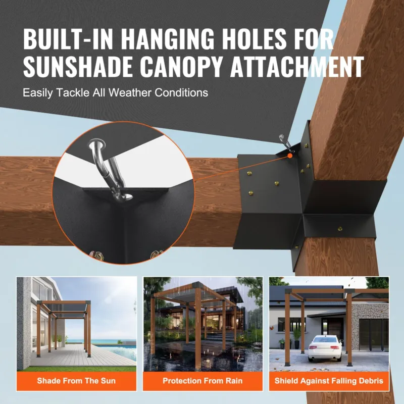 Pergola kronsteinikomplekt 6''x6'' (sisuse suurus 5,6x5,6), 4 tk, 15,2 x 15,2 cm