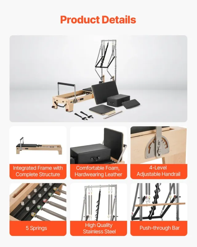 Pilatese reformer, 181 kg, 2400 x 735 x 1990 mm