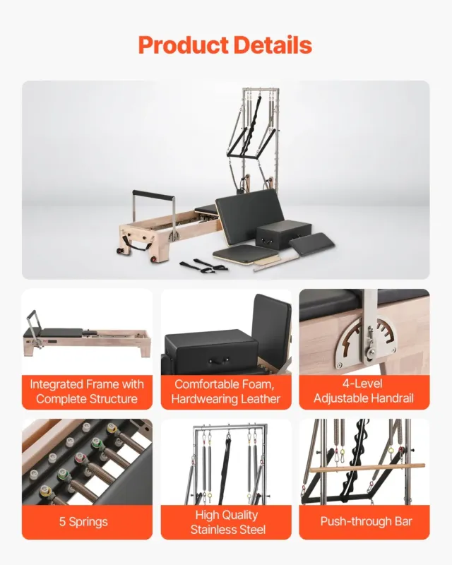Pilatese reformer, 181 kg, 2430 x 730 x 1990 mm