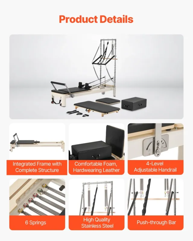 Pilatese reformer, 181 kg, 2450 x 760 x 2010 mm