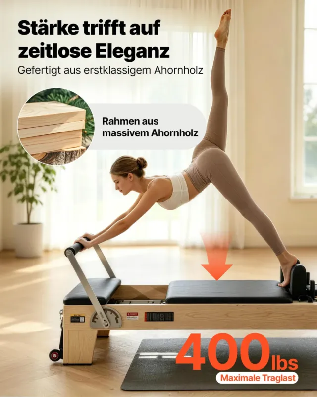 Pilatese reformermasin, 181 kg, 2380 x 735 x 925 mm