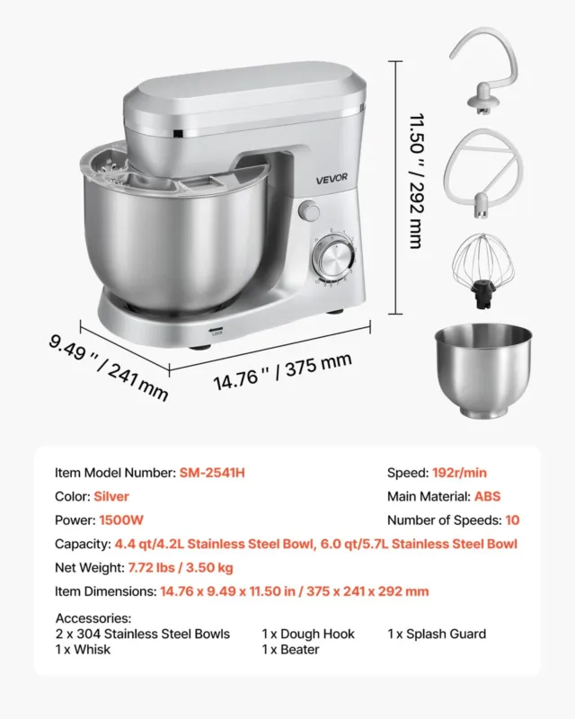 Planetaarmikser 4,2 L, 1500 W