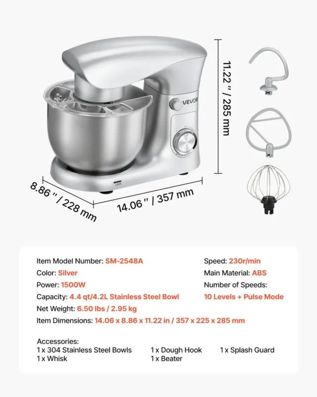 Planetaarmikser 4,2 L, 1500 W, SM-2548A