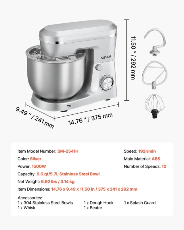 Planetaarmikser 5,7 L, 1500 W