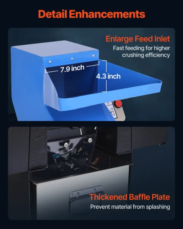 Plastpurustaja, 2,2 kW, 150 kg/h
