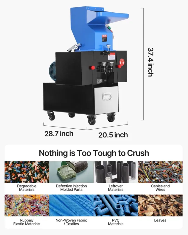 Plastpurustaja, 2,2 kW, 150 kg/h