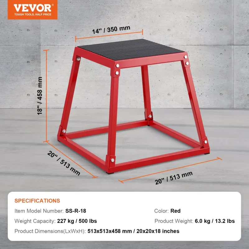 Plyomeetriline hüppekast, 45,7 cm, 227 kg