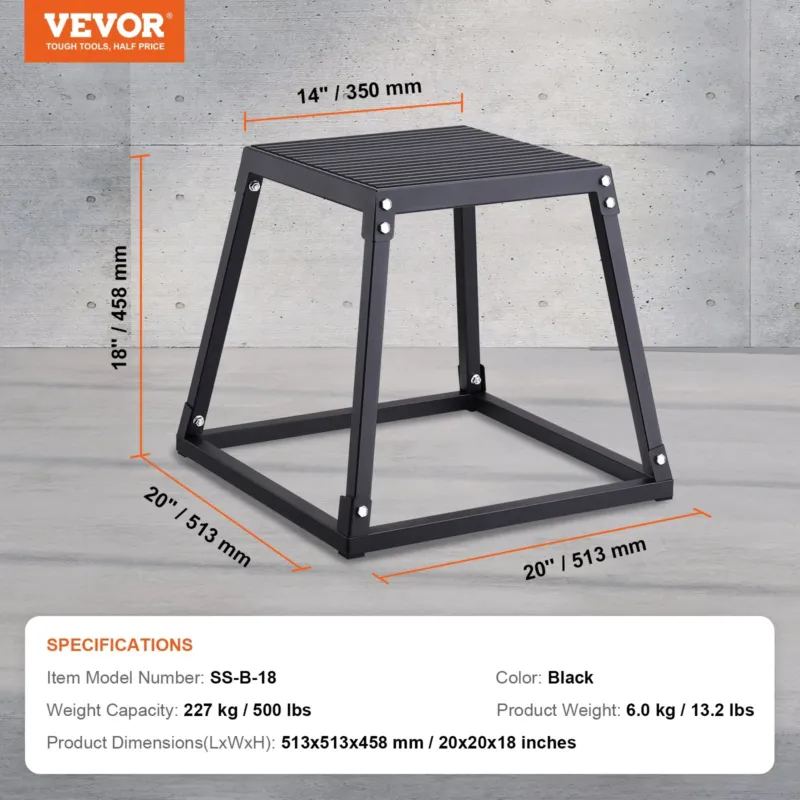 Plyomeetriline hüppekast, 45,7 cm, 227 kg
