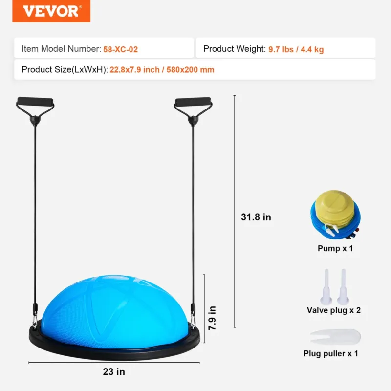 Poolharjutuspalliga treener, 58,4 cm, 299 kg