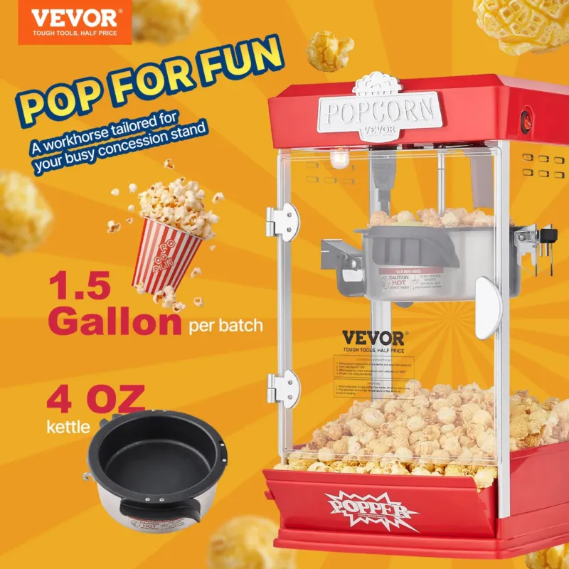 Popkornimasin 480 W, 113 g, 5,68 L