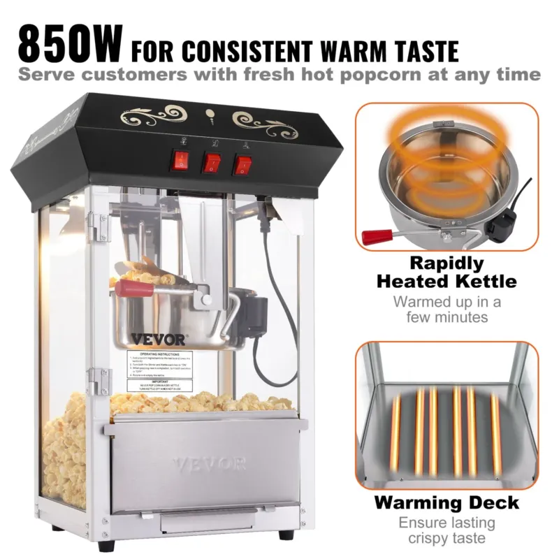 Popkornimasin 850 W, 227 g