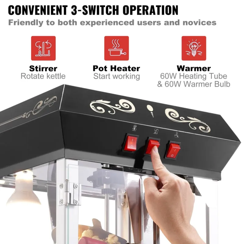 Popkornimasin 850 W, 227 g