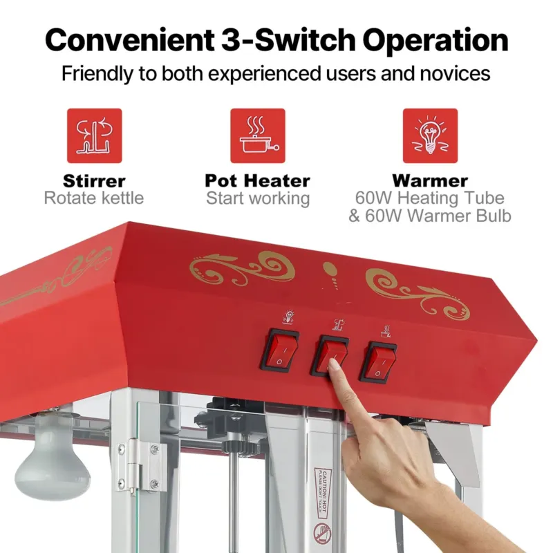Popkornimasin 850 W, 227 g, punane