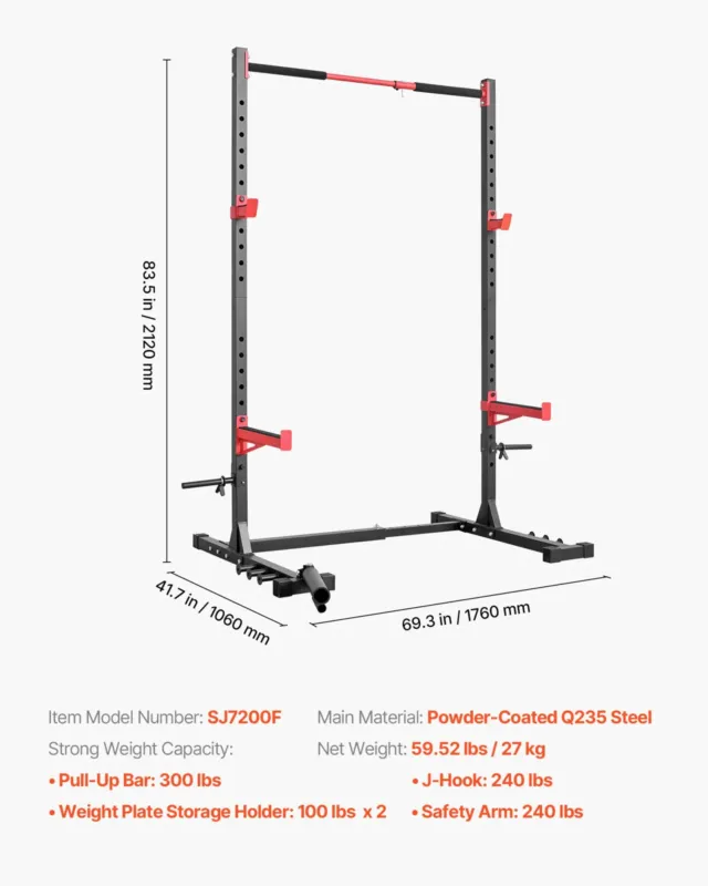 Power Cage Rack, 5,08 x 2,54 cm, 445 kg