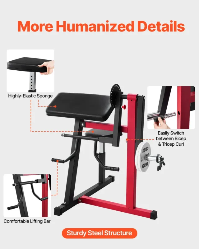 Preacher Curl masin, 5,08 cm, 75 kg