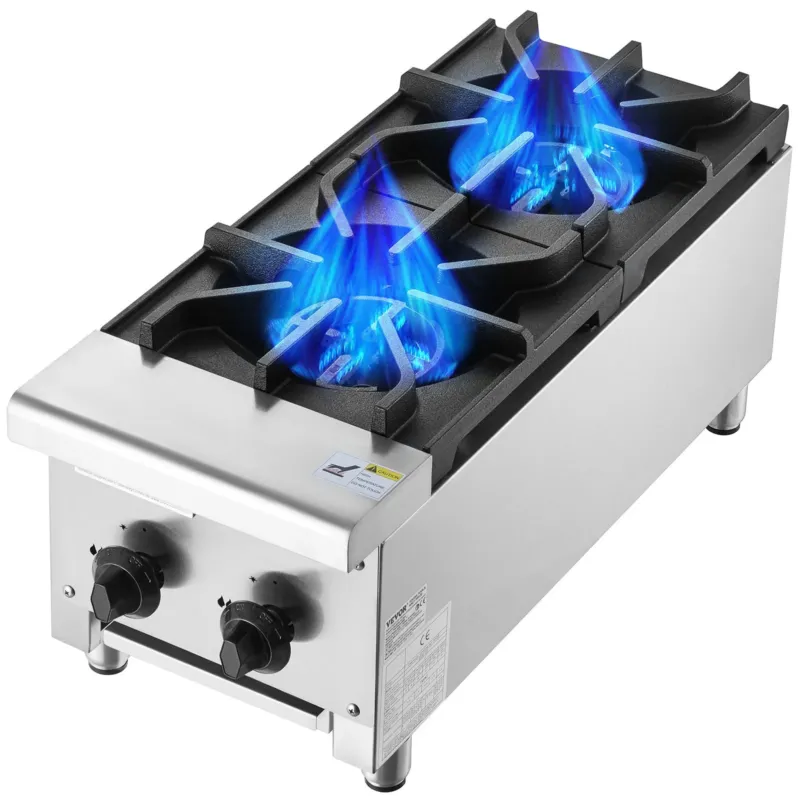 Professionaalne gaasipliit 2 põletiga, 14 kW