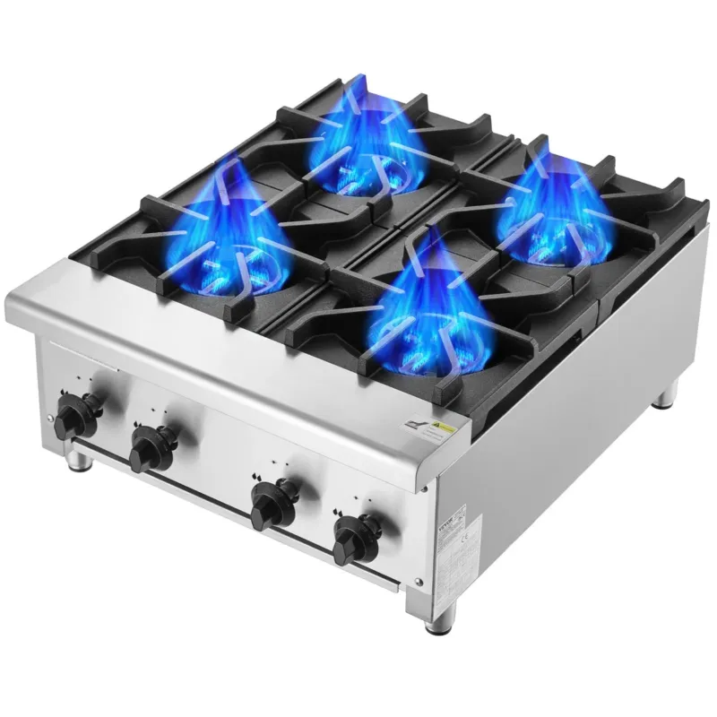 Professionaalne gaasipliit 4 põletiga, 28 kW