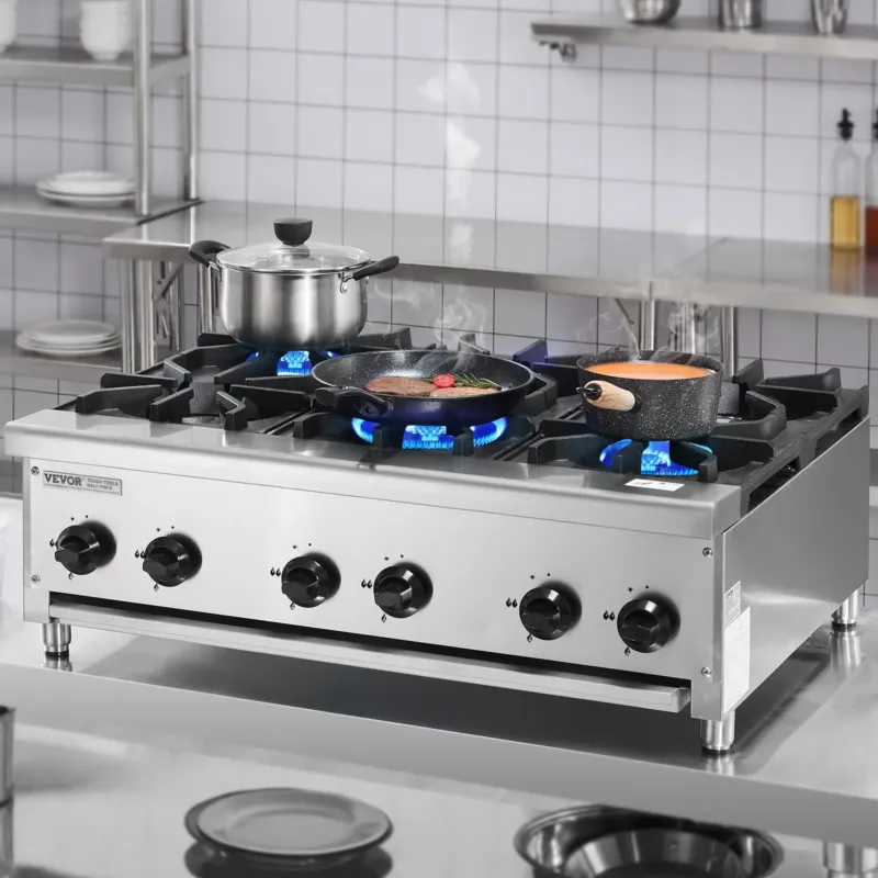 Professionaalne gaasipliit 6 põletiga, 42 kW