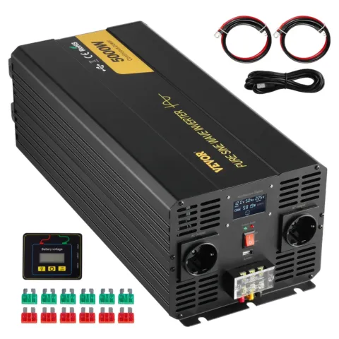 Puhta siinuslaine inverter, 5000 W, 3 m