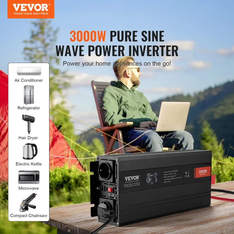 Puhta siinuslaine inverter, 3000 W, 415 x 164 x 80 mm