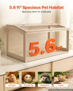 Puidust hamstripuur 1018 x 518 x 510 mm 270° vaatega hamstri elupaik — pilt 2