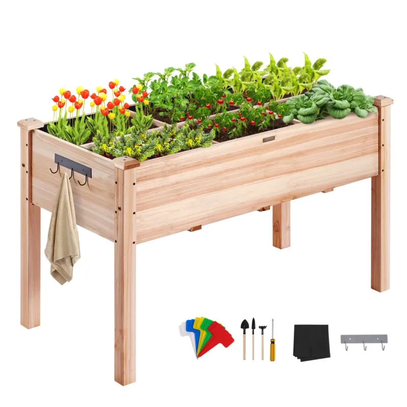 puidust kõrgpeenar lillekastiga 120 x 58 x 76 cm lill