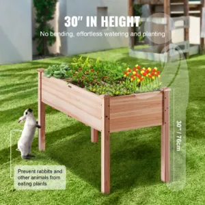 Puidust kõrgpeenar lillekastiga 120 x 58 x 76 cm lill — pilt 6