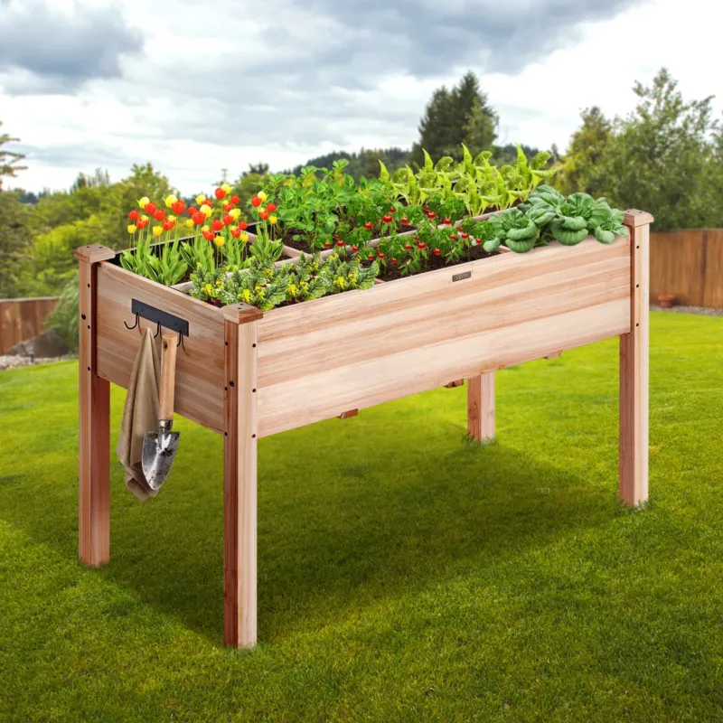 puidust kõrgpeenar lillekastiga 120 x 58 x 76 cm lill