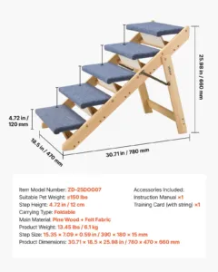 Puidust lemmikloomatrepp, 68 kg, 12 cm — pilt 7