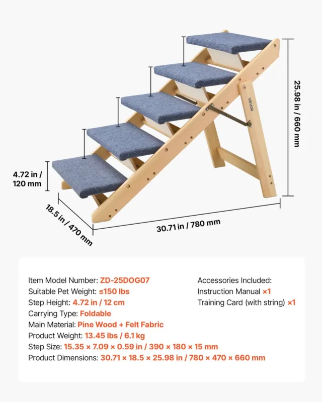 Puidust lemmikloomatrepp, 68 kg, 12 cm