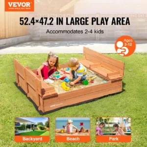 Puidust liivakast, 133 x 120 x 42,9 cm, 1330 x 1200 x 430 mm — pilt 2