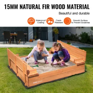 Puidust liivakast, 133 x 120 x 42,9 cm, 1330 x 1200 x 430 mm — pilt 3