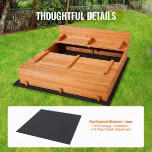 Puidust liivakast, 133 x 120 x 42,9 cm, 1330 x 1200 x 430 mm — pilt 6