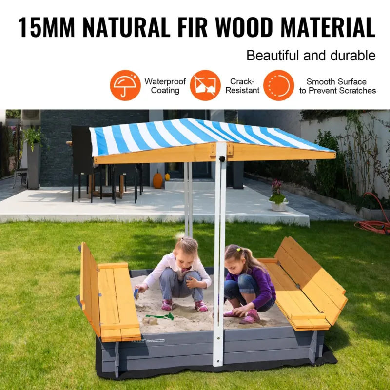 Puidust liivakast varikatusega, 146 x 120 x 120 cm, 1455 x 1200 x 1200 mm