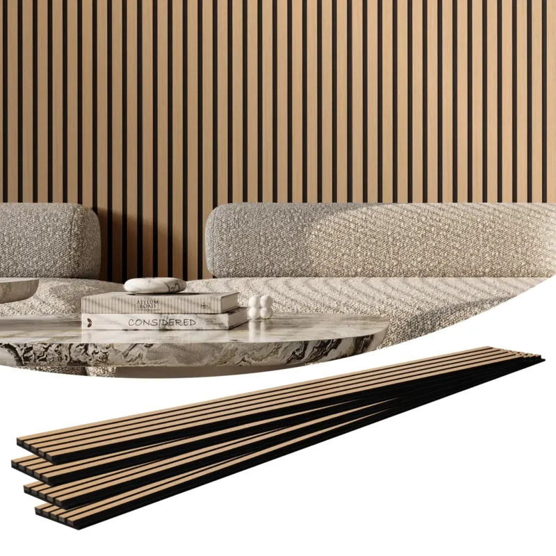 Puitliistudega akustilised paneelid, 20,1 x 240 cm, 4 tk