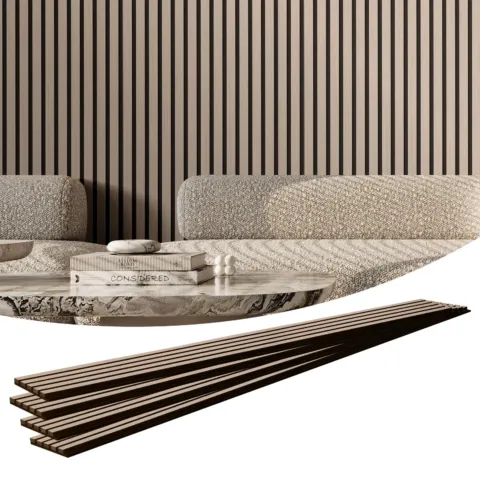 Puitliistudega akustilised paneelid, 20,1 x 240 cm, 4 tk