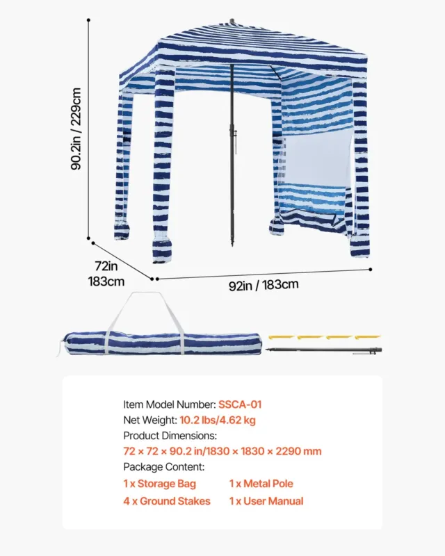Rannakabana, 1,83 x 1,83 m, 140 g