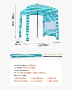 Rannakabiin, 1,83 x 1,83 m, 140 g — pilt 7