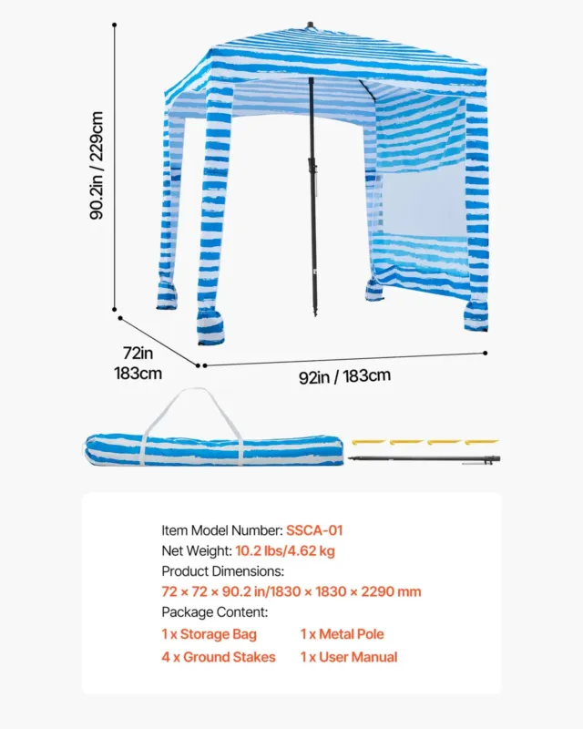 Rannakabiin, 1,83 x 1,83 m, 140 g