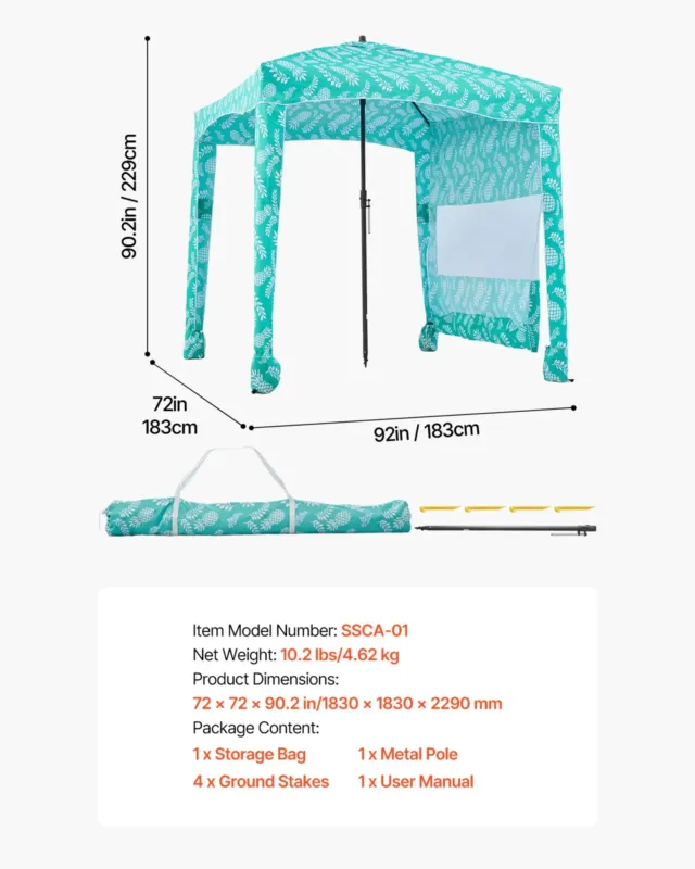 Rannakabiin, 1,83 x 1,83 m, 140 g