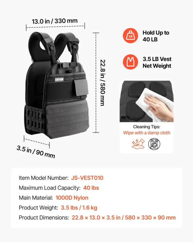 Raskusvest, 1,59 kg, 580 x 330 x 90 mm