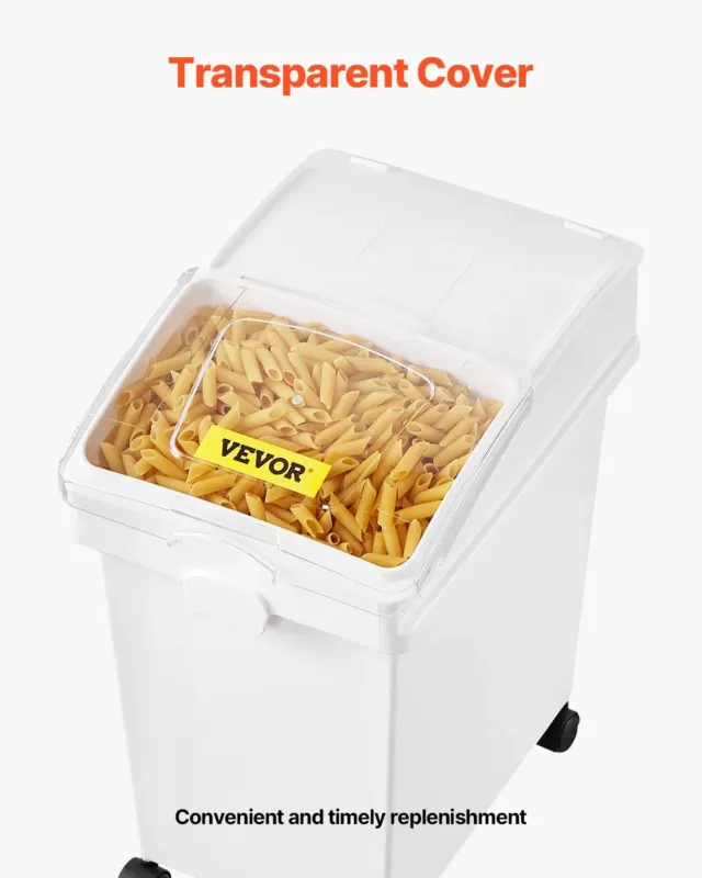 Ratastel jahu- ja toiduainete mahuti 3 x 25 L, kaanega