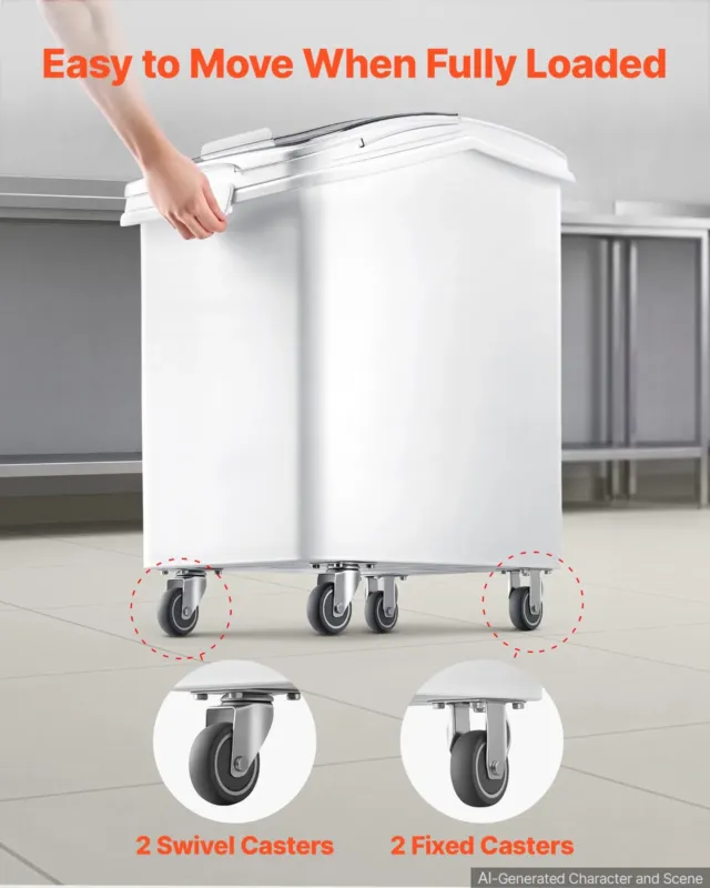 Ratastel toiduainete mahuti 120 L, 90 kg