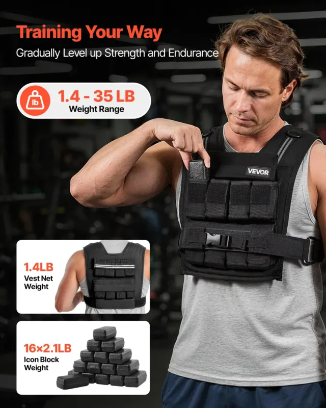 Reguleeritav raskusvest, 0,64 kg, 16 tk