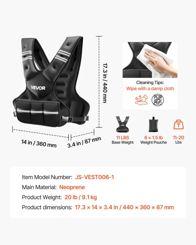 Reguleeritav raskusvest, 9,07 kg