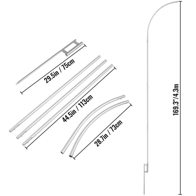 Reklaamlipumast, 4,88 m, 6 tk