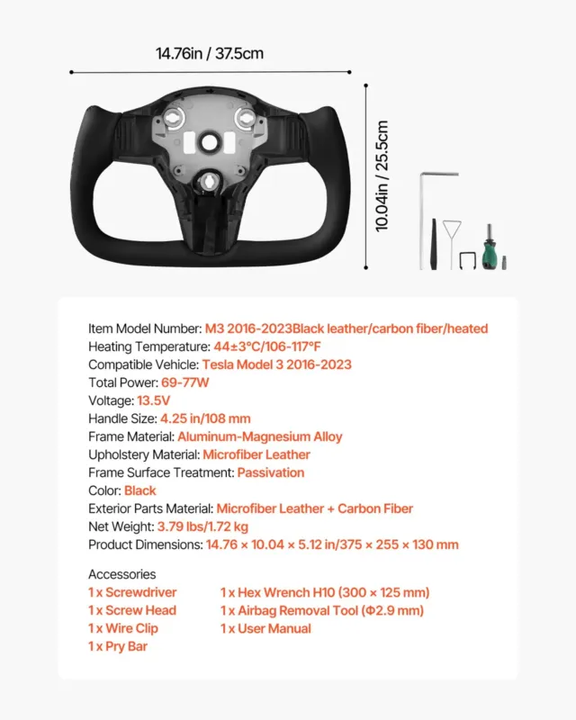 Rool Tesla Model 3-le 2016-2023, 77 W, 1,72 kg