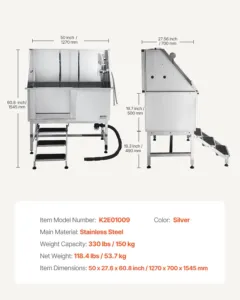 Roostevabast terasest koerapesujaam, 127 cm, 150 kg — pilt 7